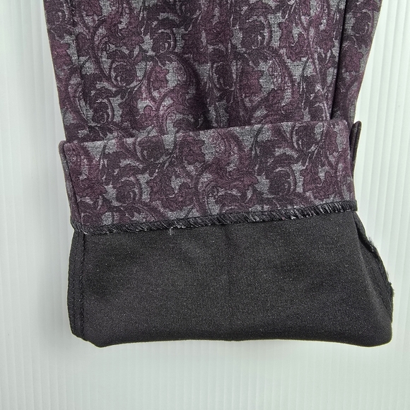 Chico's Womens Grey/Purple/Black Floral Stretch StraightLegDressPants Size 1 - Picture 8 of 11
